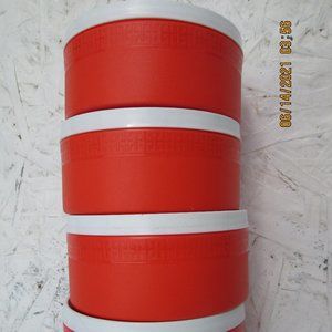 Lot of 4 VINTAGE OLYMPIAN THERM-O-WARE PLASTIC MID CENTURY CEREAL BOWLS ORANGE